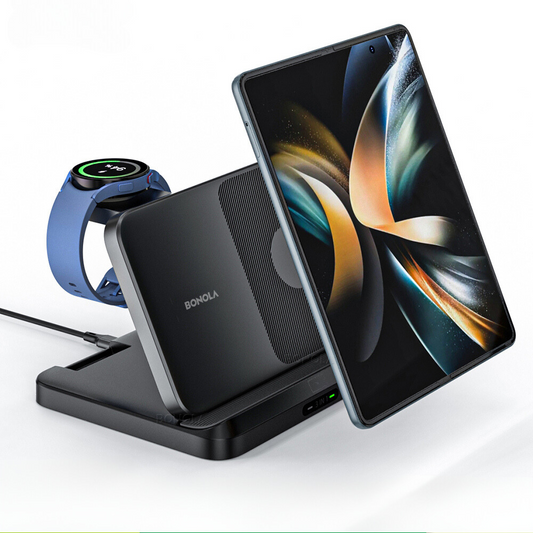 Bonola Foldable Wireless Charger 3 in 1 Station for Samsung Z Fold 3/Z Flip4